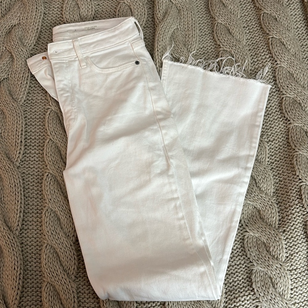 white flare jeans